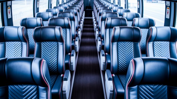 bend 50 passenger charter bus inside