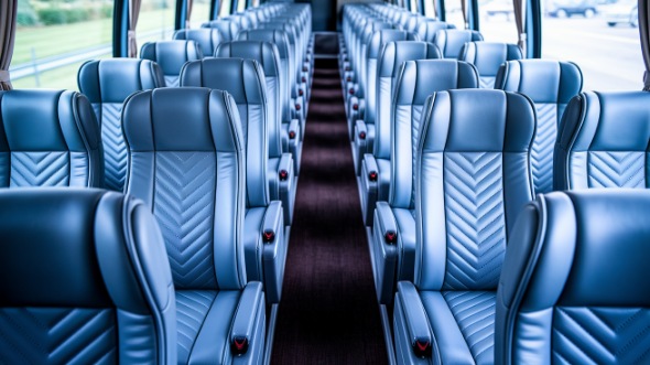 bend 50 passenger charter bus interior
