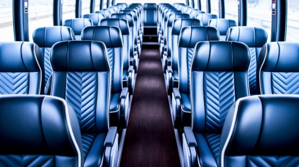 bend 54 passenger charter bus inside