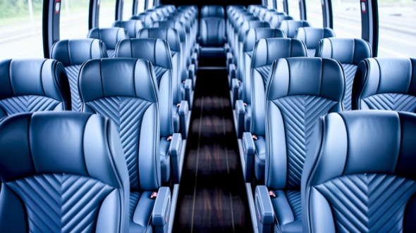 bend 56 passenger charter bus interior