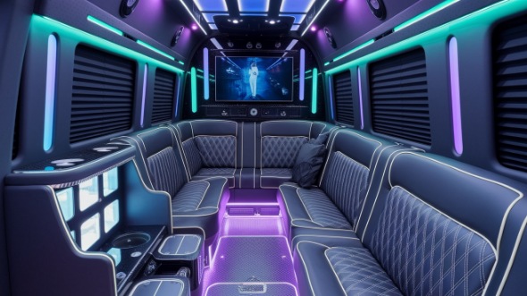bend party bus rental interior