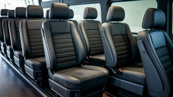 bend sprinter van with driver inside